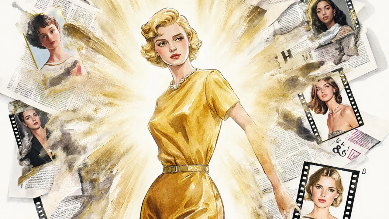 Lisa Fonssagrives&#039; silhouette glowing with modern supermodels emerging from her form.